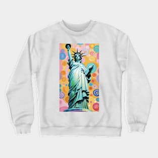 Gustav Klimt's Liberty's Radiance: Inspired Statue of Liberty Crewneck Sweatshirt